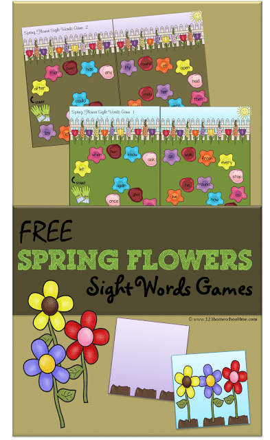 Free Spring Flowers Sight Words Game