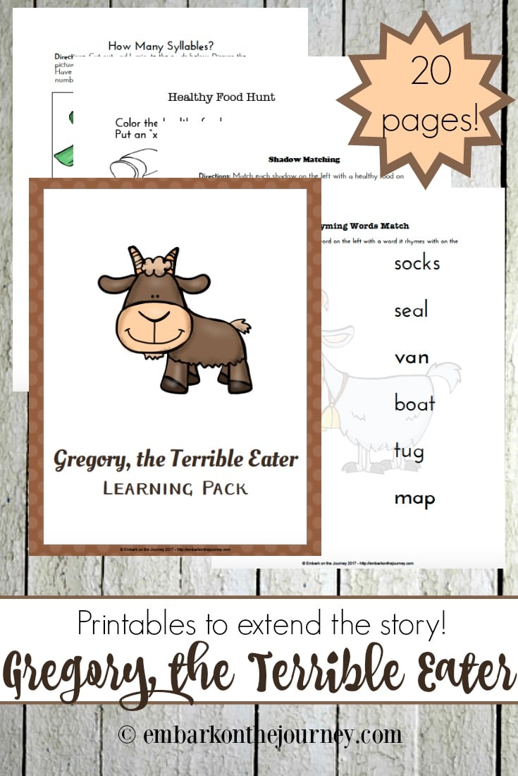 Free Gregory the Terrible Eater Printables