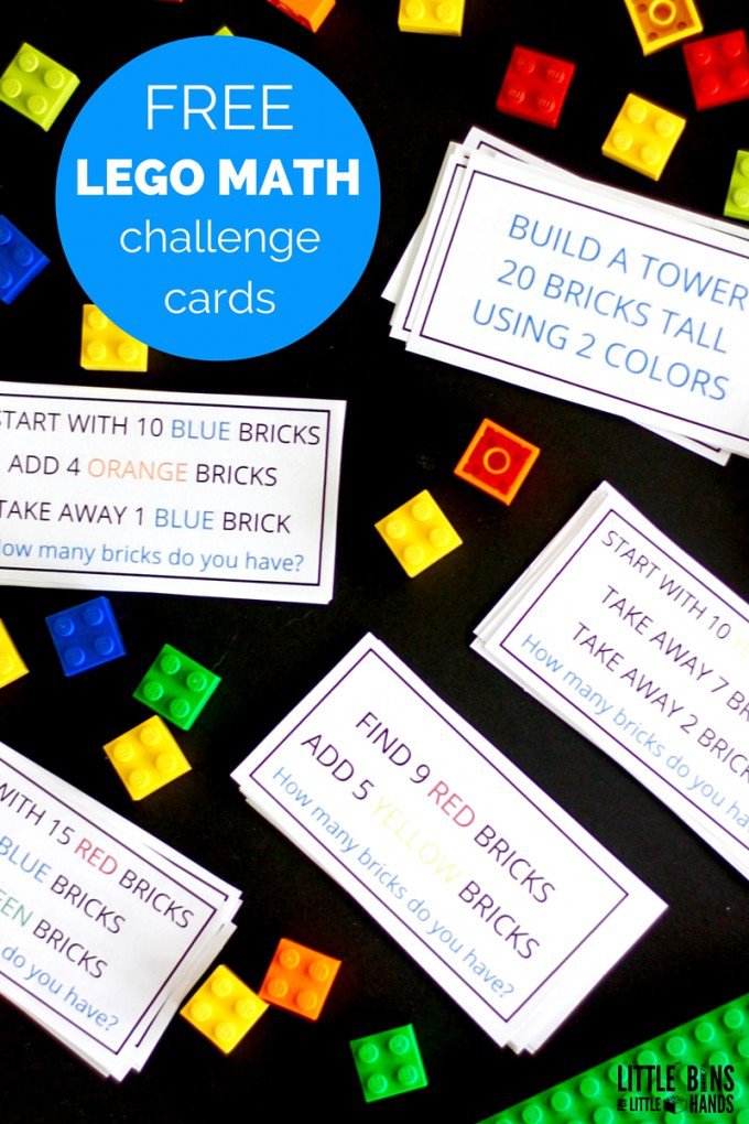 Free LEGO Math Challenge Cards