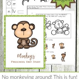 Free Monkey Preschool Unit Study (35 Pages!)