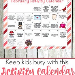 Free February Preschool Activity Calendar