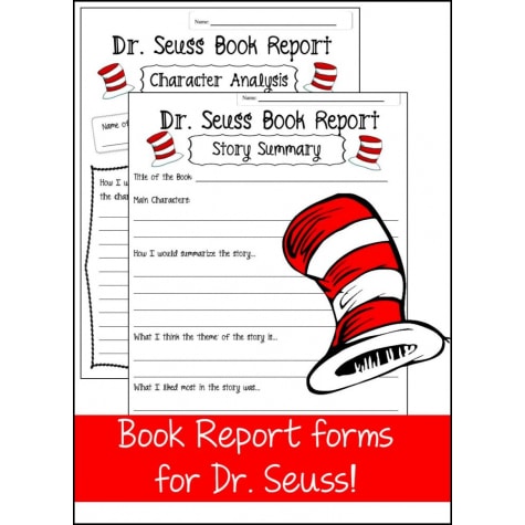 Free Dr. Seuss Book Report Forms