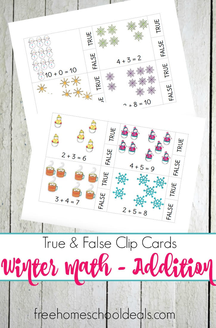 FREE WINTER ADDITION COUNT AND CLIP CARDS (Instant Download)