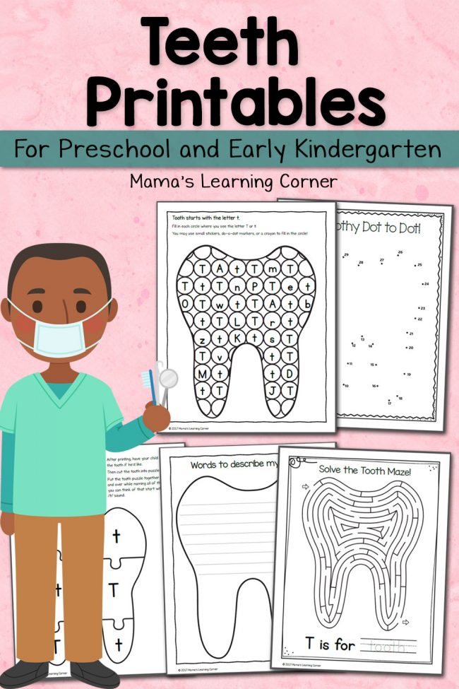 Free Teeth Printables for Preschool and Kindergarten