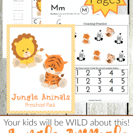 Free Jungle Animals Preschool Learning Pack