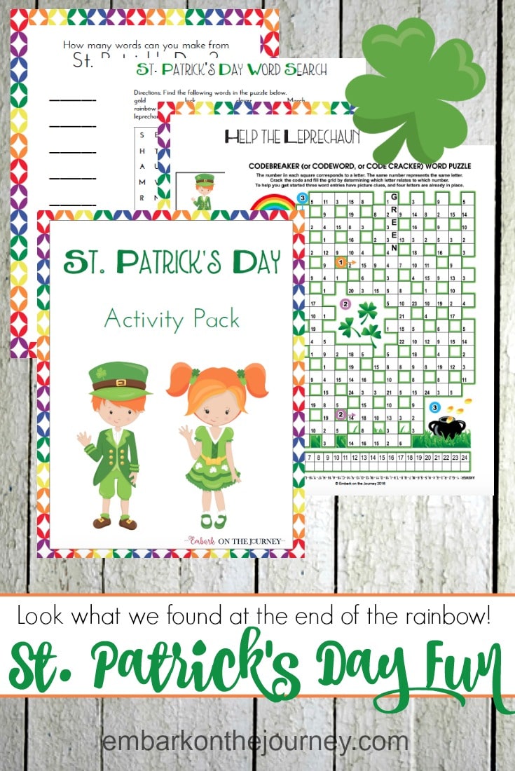 Free St Patricks Day Printable Activity Pack for Kids