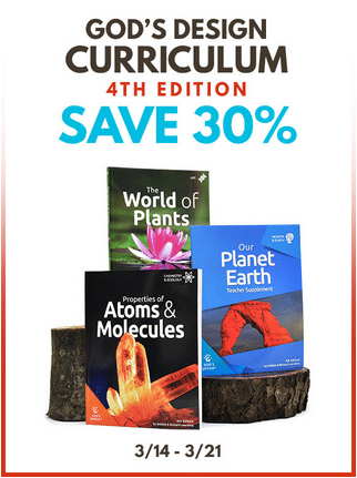 30% Off God's Design Science Curriculum