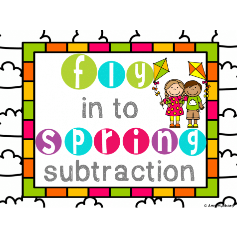 Free Spring Subtraction Task Cards