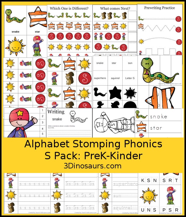 Free Alphabet Stomping Letter S Pack