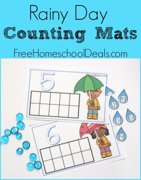 FREE RAINY DAY COUNTING MATS (Instant Download)