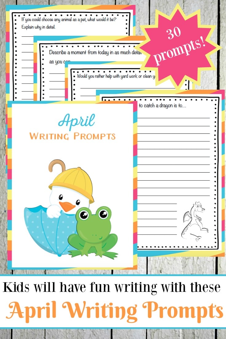 Free Elementary Writing Prompts for April