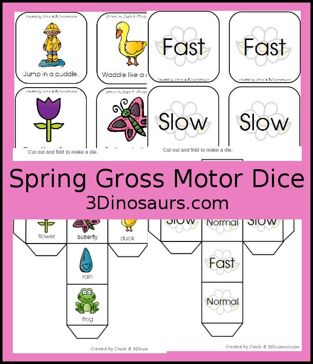 Free Spring Gross Motor Dice Activity