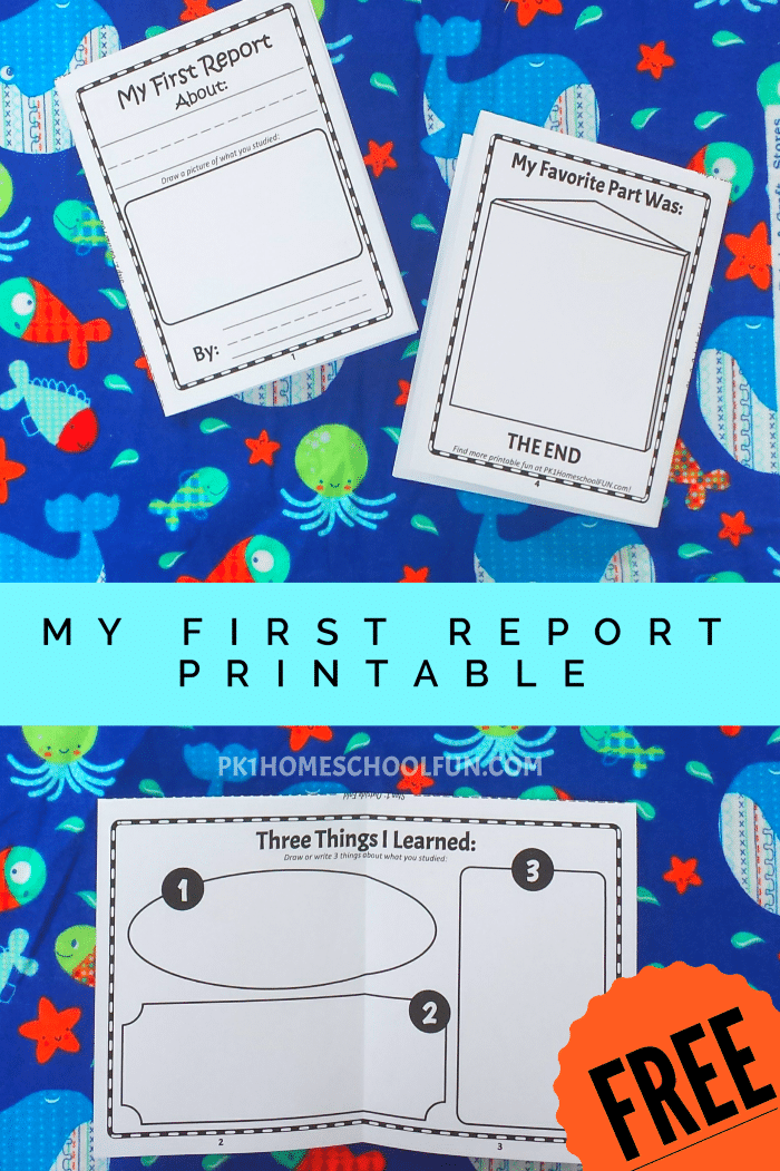 Free My First Report Printable