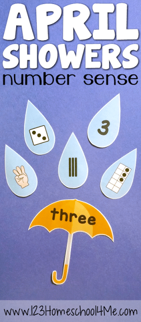 Free April Showers Number Sense Activity