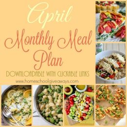 Free April Meal Plan with Clickable Links