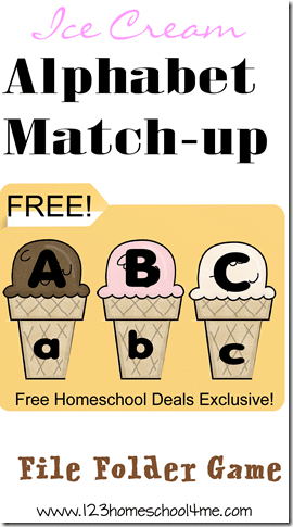 FREE Ice Cream Alphabet Match-up File Folder Game