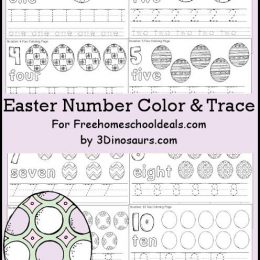 FREE EASTER EGG NUMBER COLOR & TRACE PRINTABLES (Instant Download)