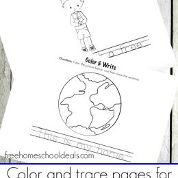 FREE EARTH DAY COLOR AND TRACE PRESCHOOL PACK (Instant Download)