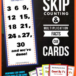 Free Math Cue Cards for Skip Counting & Multiplication
