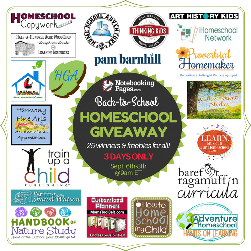 HUGE Homeschool Giveaway: 25 Notebooking Pages Lifetime Memberships - LIMITED TIME!