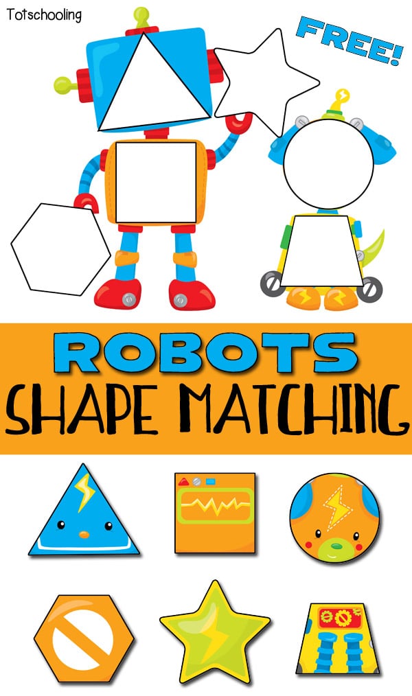 FREE Robot-themed Shape Puzzle