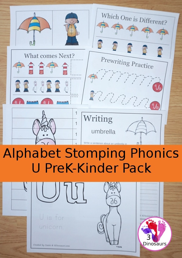 Free Letter U Phonics Pack