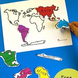 Free Continent Matching Printable