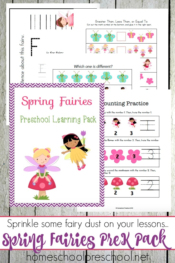 Free Spring Fairies Preschool Pack