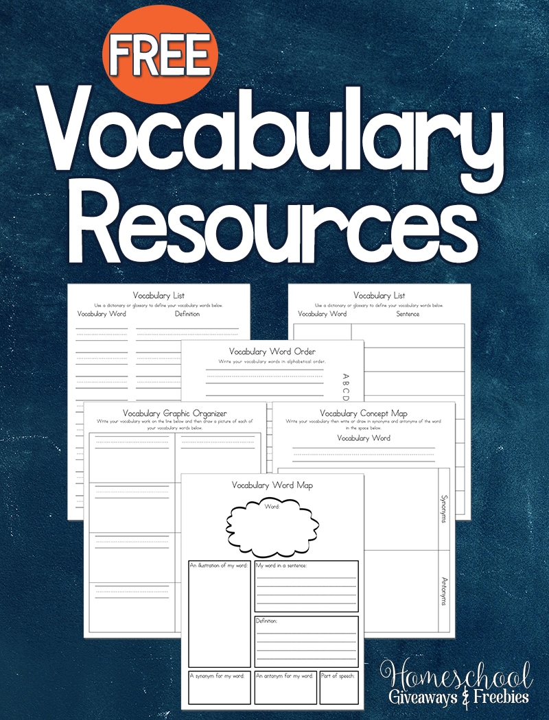 Free Vocabulary Printable Pack