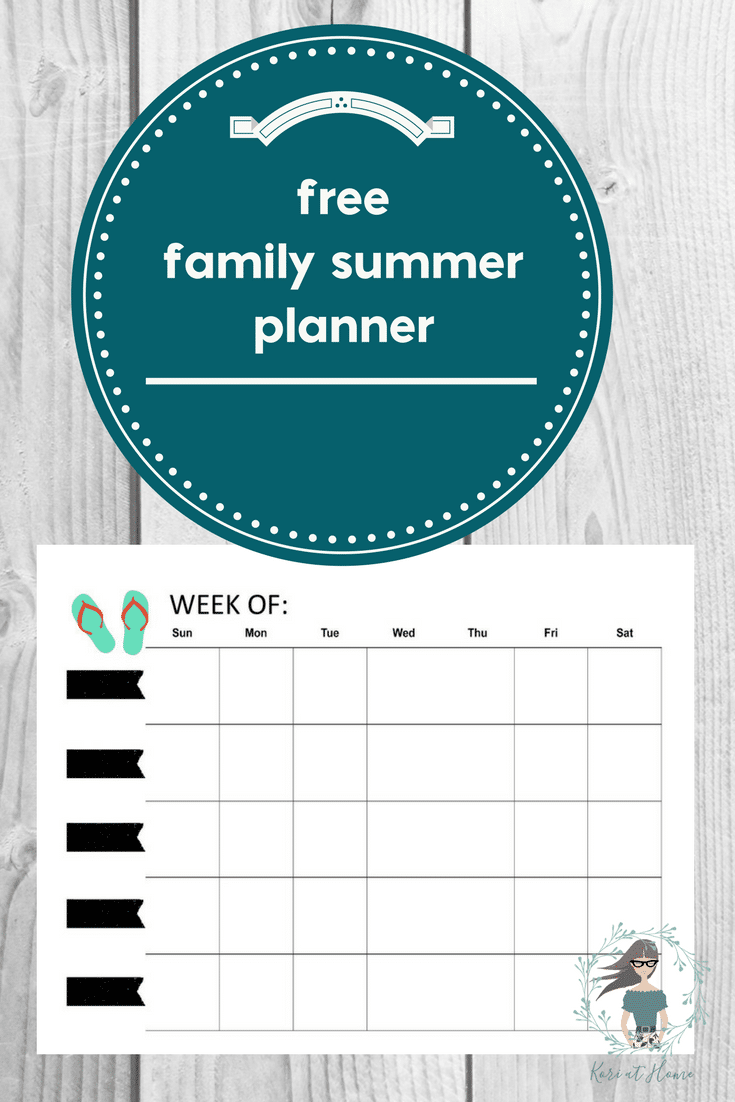 Free Summer Family Planner