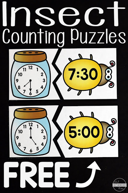 Free Insect Time Telling Puzzles