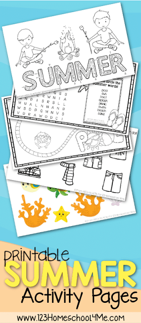 Free Summer Activity Pages for Kids