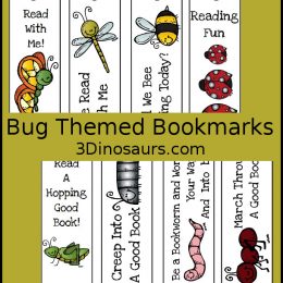 Free Insect Themed Bookmarks
