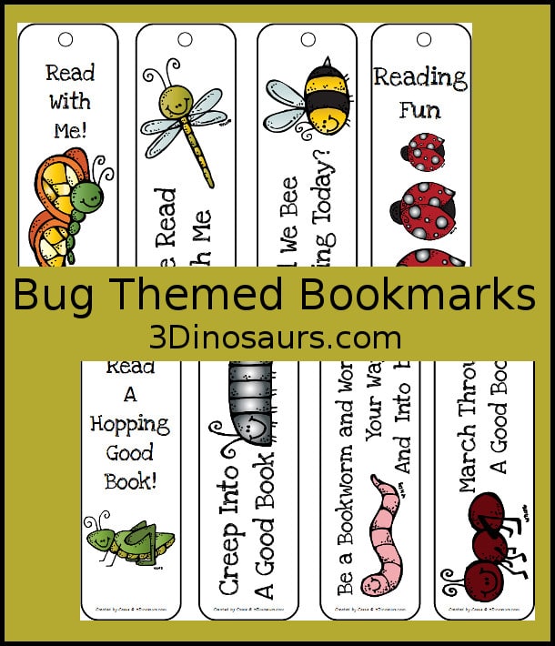 Free Insect Themed Bookmarks