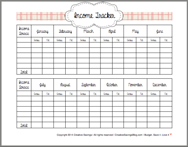 FREE How to Track Your Income Printables