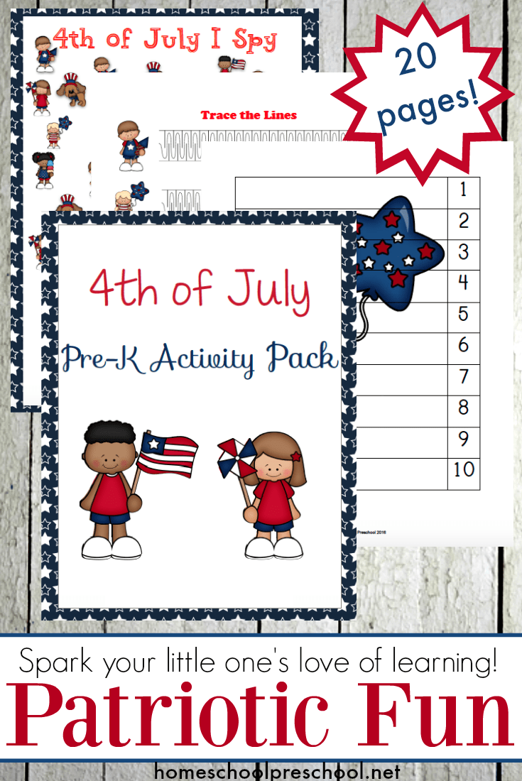 Free Patriotic Preschool Learning Pack 