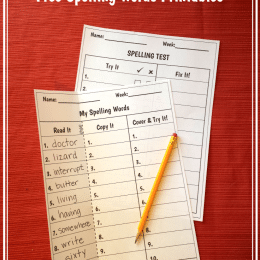Free Spelling Words Printables