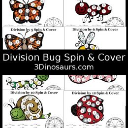 Free Bug Themed Division Spin & Cover Activity