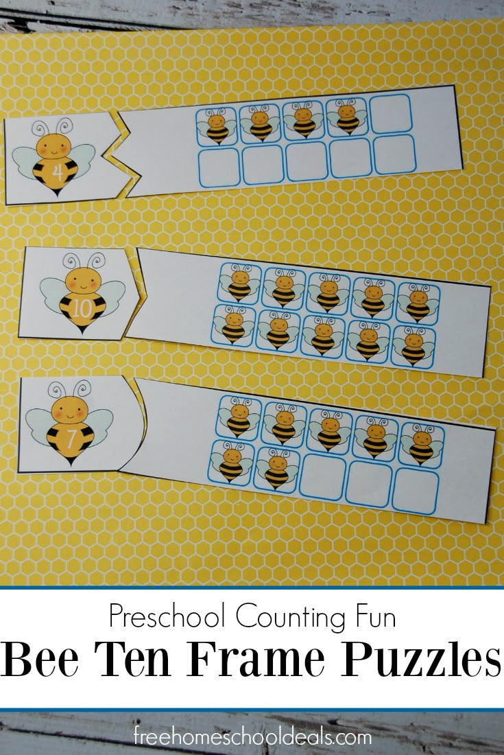 FREE BEE THEMED COUNTING PUZZLES (Instant Download)