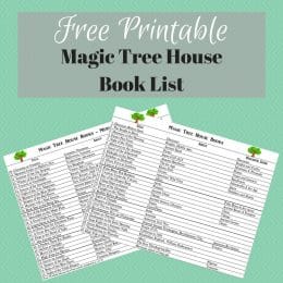 Free Magic Tree House Book List Printable