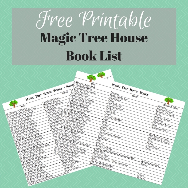 Free Magic Tree House Book List Printable