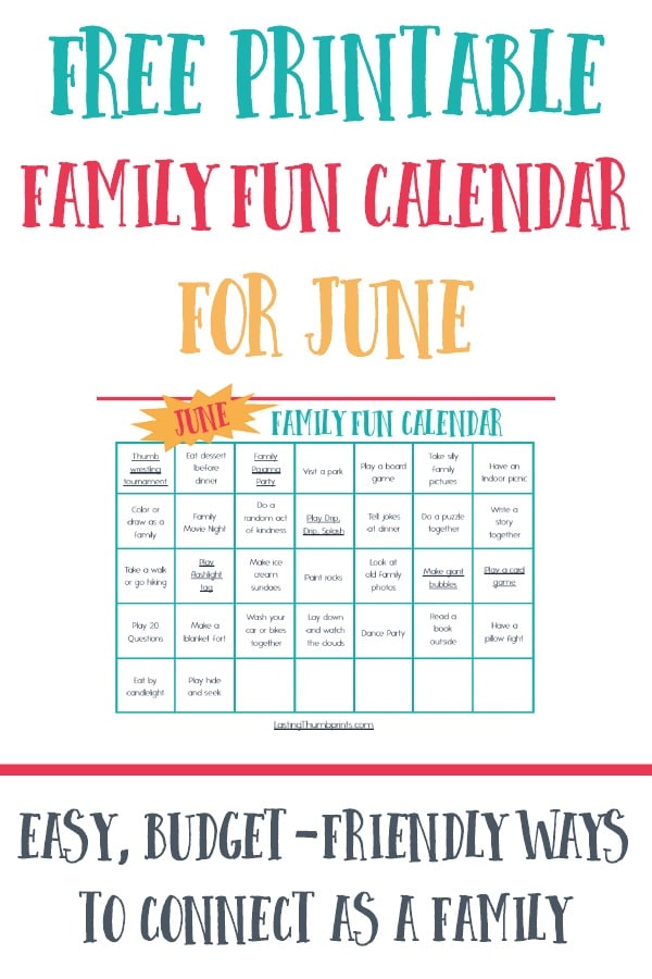 Free June Family Fun Calendar