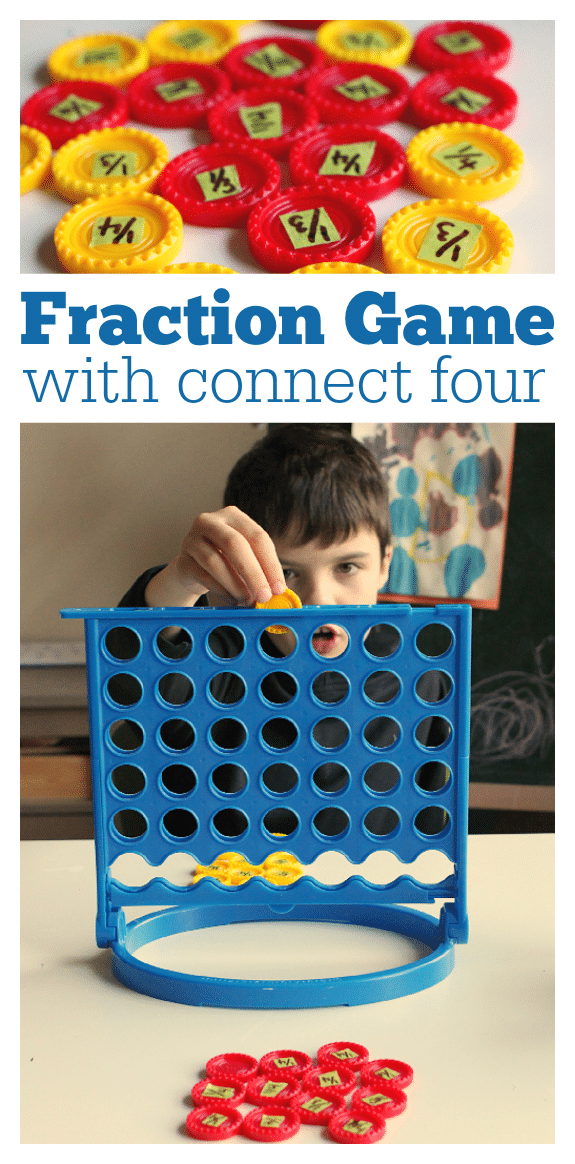 fraction game using Connect Four