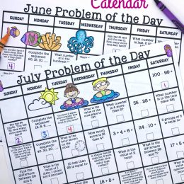 Free Summer Math Calendars