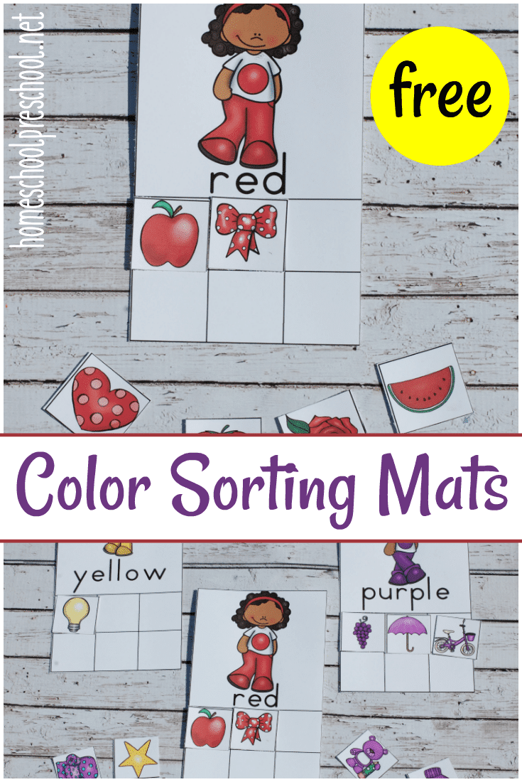 Free Color Sorting Mats and Cards