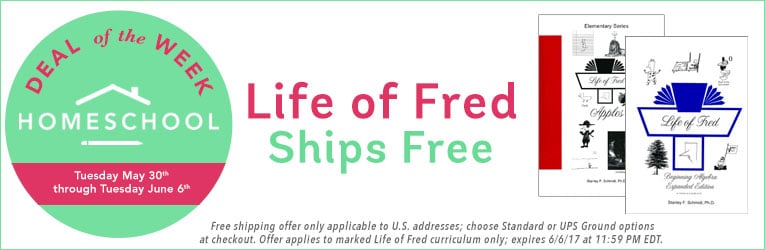 Free Shipping on Life of Fred Math Curriculum