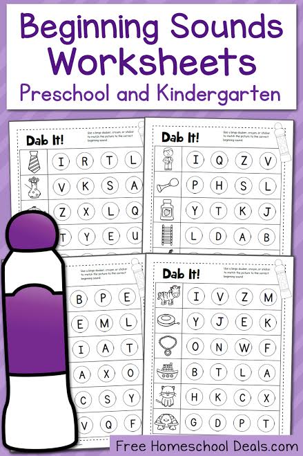 FREE DAB IT! BEGINNING SOUNDS WORKSHEETS (Instant Download)