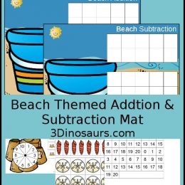 Free Beach Themed Addition & Subtraction Mats