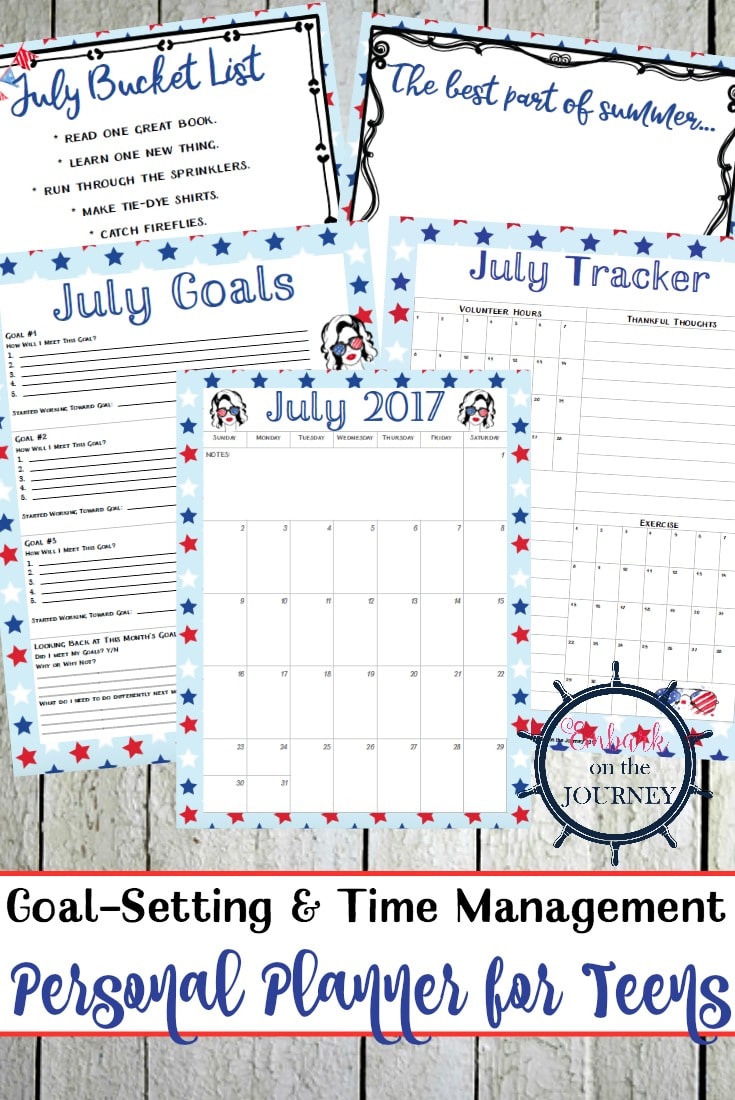 Free July Planner Pages for Teens