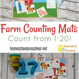 Free Farm Preschool Counting Mats